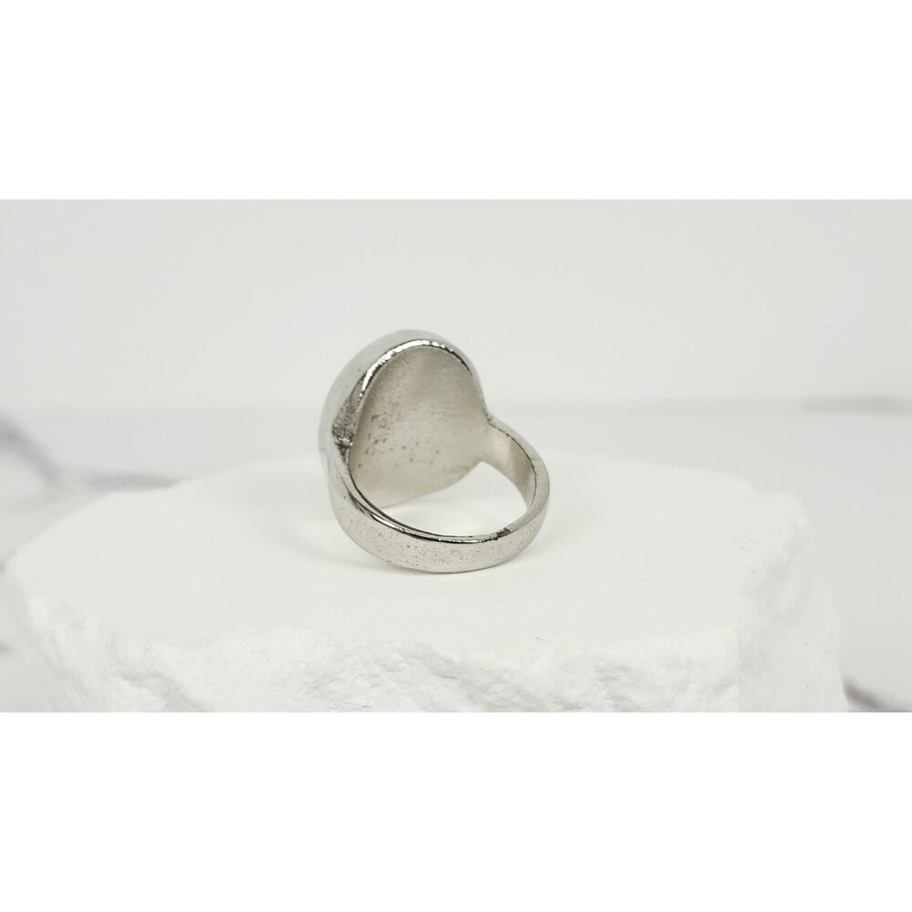 Vintage 1970s Retro Color Changing Oval Cabochon Mood Ring Silver Tone Size 8 - Picture 9 of 16